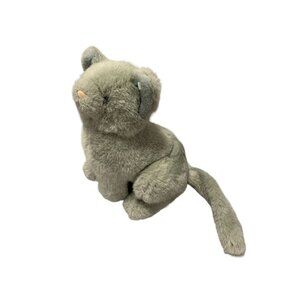 Eden Toys Vintage Plush Gray Cat Kitten Kitty Stuffed Animal Toy 11 in Tall